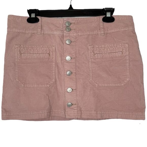 |EUC| WE THE FREE Pink Corduroy Button Skirt - Picture 1 of 6